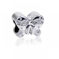 Zinc Alloy Large Hole Beads, Butterfly, silver color plated, DIY Approx 