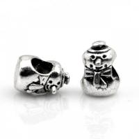 Zinc Alloy Large Hole Beads, Snowman, silver color plated, DIY Approx 