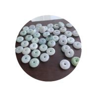 Jade birmania colgante, Donut, unisexo, verde, 15mm, Vendido por UD