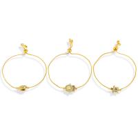 Cubic Zirconia Micro Pave Brass Bracelet, gold color plated & micro pave cubic zirconia & for woman, gold cm 