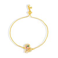 Cubic Zirconia Micro Pave Brass Bracelet, Heart, gold color plated & micro pave cubic zirconia & for woman, gold 