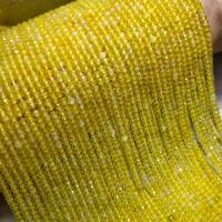 Abalorios de Ágata Amarilla, ábaco, pulido, Bricolaje & facetas, amarillo, 2x3mm, longitud:38 cm, Vendido por UD