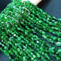 Diopside Beads, irregular, polished, DIY, green cm 
