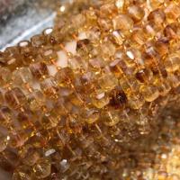 Natural Citrine Beads, with Seedbead, Cube, DIY & faceted, yellow, 7.5-8mm Approx 38 cm 