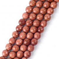 Goldstein Perlen, Goldsand, rund, DIY & verschiedene Größen vorhanden & facettierte, rot, Länge:ca. 37-39 cm, verkauft von Strang
