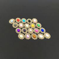 Cabochons de bijoux en alliage de zinc, avec cristal, ellipse, Placage de couleur d'or, DIY & avec strass, plus de couleurs à choisir Vendu par PC