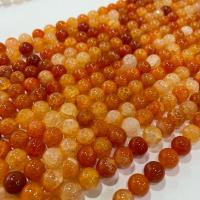 Natürliche Crackle Achat Perlen, Flachen Achat, rund, DIY & verschiedene Größen vorhanden, rot, Länge:ca. 14.96 ZollInch, verkauft von Strang