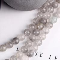 Natürliche graue Quarz Perlen, Grauer Quarz, rund, poliert, DIY & verschiedene Größen vorhanden, grau, Länge:ca. 38 cm, verkauft von Strang