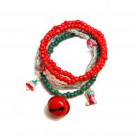 Glass Beads Bracelet Set, with Resin & Zinc Alloy, 4 pieces & Christmas jewelry & for woman, 65mm 