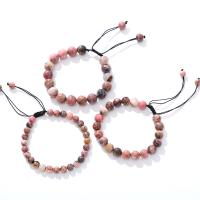 Rhodonite Bracelet, with Knot Cord, Round, handmade, fashion jewelry & for woman cm 