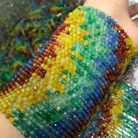 Natürliche Regenbogen Achat Perlen, rund, DIY & facettierte, gemischte Farben, 3mm, Länge:ca. 38 cm, verkauft von Strang