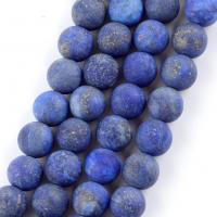 Perles de pierre lasurite naturelles, Lapis lazuli, Rond, DIY & normes différentes pour le choix & givré, bleu Environ 37-39 cm, Vendu par brin