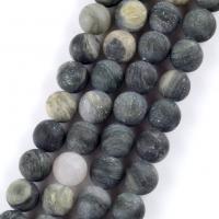 Green Grass Stone Beads, Round, DIY & frosted, green Approx 37-39 cm 