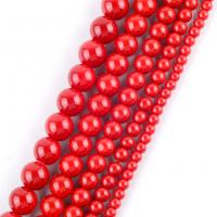 Rote Jaspis Perle, Roter Jaspis, rund, DIY & verschiedene Größen vorhanden, rot, Länge:ca. 37-39 cm, verkauft von Strang