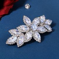 Hair Barrettes, Zinc Alloy, silver color plated, for woman & with rhinestone, silver color 