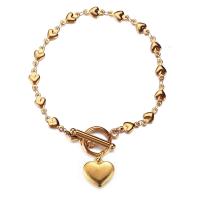 Stainless Steel Charm Bracelet, 304 Stainless Steel, Heart, fashion jewelry & for woman 6mm,16mm Approx 8.28 Inch 