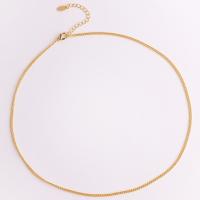 Brass Chain Necklace, real gold plated gold Approx 17.7 Inch 