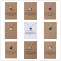 Acrylic Necklace, with Zinc Alloy, Butterfly, plated, wave chain & for woman Approx 16 Inch 