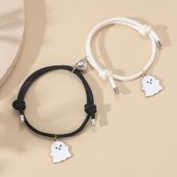 Couple Bracelet, Zinc Alloy, with Polyester Cord, plated, 2 pieces & Halloween Jewelry Gift & with magnetic & for couple & enamel 90mm 