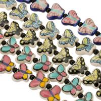 Kunstdruck Porzellan Perlen, Schmetterling, DIY, keine, 14x17x7mm, 100PCs/Tasche, verkauft von Tasche