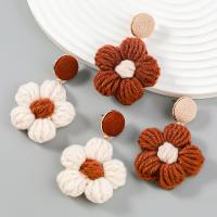 Fashion Create Jewelry Earring, Zinc Alloy, with Cotton Thread, Flower, fashion jewelry & for woman 
