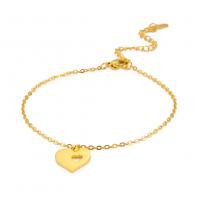 Stainless Steel Charm Bracelet, 304 Stainless Steel, with 5 extender chain, Heart, plated, fashion jewelry & for woman & hollow cm 