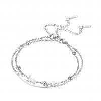 Stainless Steel Charm Bracelet, 304 Stainless Steel, with 5 extender chain, plated, fashion jewelry & for woman cm 