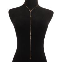 鉄のネックレス, 鉄, メッキ, ファッションジュエリー & 女性用 & ライン石のある, 無色, 長さ:43.5-78.5 センチ, 売り手 パソコン