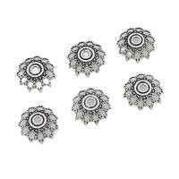 Zinc Alloy Bead Caps, Flower, antique silver color plated, DIY & hollow, 11mm, Approx 