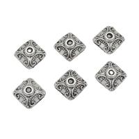 Zinc Alloy Bead Caps, Square, antique silver color plated, DIY, 10mm, Approx 
