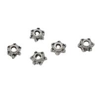 Zinc Alloy Bead Caps, Flower, antique silver color plated, DIY, 6mm, Approx 