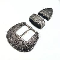 Zinc Alloy Belt Buckle, antique silver color plated, three pieces & DIY   