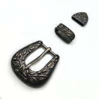 Zinc Alloy Belt Buckle, antique silver color plated, three pieces & DIY & blacken  21mm 