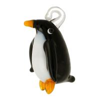 Tier Murano Anhänger, Lampwork, Pinguin, DIY, schwarz, 19x26x19mm, Bohrung:ca. 2mm, 100PCs/Tasche, verkauft von Tasche
