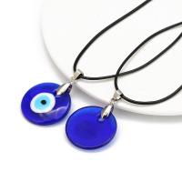 Evil Eye Jewelry Necklace, Resin, with Wax Cord & Zinc Alloy, with 5cm extender chain & Unisex Approx 42.5 cm 