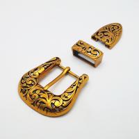 Zinc Alloy Belt Buckle, antique gold color plated, three pieces & DIY   