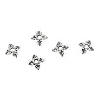 Zinc Alloy Bead Caps, Leaf, antique silver color plated, DIY, 6mm, Approx 