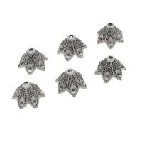 Zinc Alloy Bead Caps, Flower, antique silver color plated, DIY Approx 