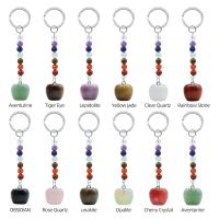 Gemstone Key Clasp, with Iron, Apple, silver color plated & Unisex 100mm 