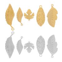 Stainless Steel Leaf Pendant, 304 Stainless Steel, plated, DIY 