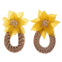 Rattan Earring, Acrylic, Flower, fashion jewelry & for woman 