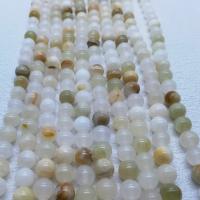 Light Mottle Green Jade Beads, Round, polished, DIY mixed colors Approx 15.75 Inch 