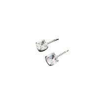 Cubic Zircon (CZ) Drop Earring, Brass, with Cubic Zirconia, Square, silver color plated, fashion jewelry & for woman, clear 