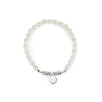 Pulseras de perlas de plata esterlina, Plata de ley 925, con Perlas cultivadas de agua dulce, hecho a mano, Joyería & para mujer, plateado, longitud:16 cm, Vendido por UD