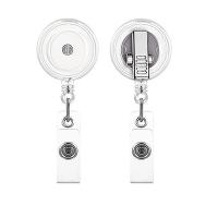 ABS Plastic Key Clasp, Round, Unisex & retractable, clear 