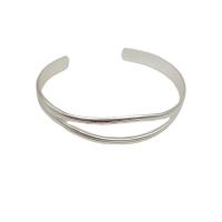 Iron Cuff Bangle, Brass, plated, fashion jewelry & adjustable & for woman, silver color 