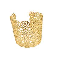 Bracelets manchette de fer , Placage de couleur d'or, Réglable & bijoux de mode & pour femme & creux, 56mm, Vendu par PC