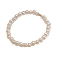 Bague de perle de culture d'eau douce, alliage de zinc, avec perle de plastique, Placage, bijoux de mode & pour femme Vendu par PC