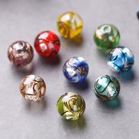 Goldsand Lampwork Perlen, rund, DIY, keine, 12mm, Bohrung:ca. 2mm, verkauft von PC
