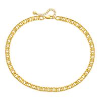 Brass Chain Necklace, 18K gold plated, vintage & for woman Approx 14.56 Inch 